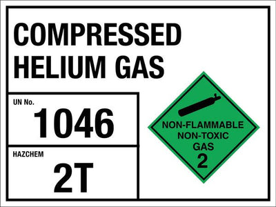 Compressed Helium Gas 1046 2T Sign