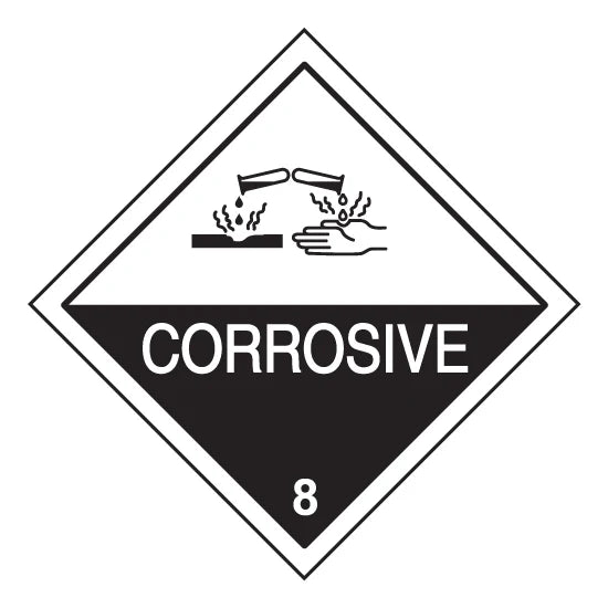 Corrosive 8 - Dangerous Goods Diamond Sign