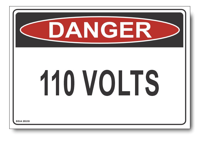 Danger 110 Volts Sign