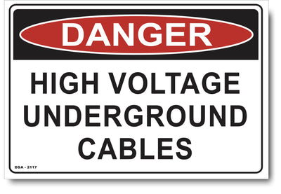 Danger High Voltage Underground Cables Sign