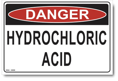 Danger Hydrocloric Acid Sign