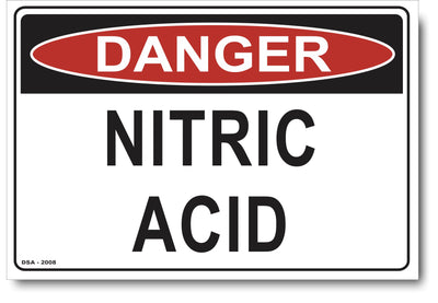 Danger Nitric Acid Sign