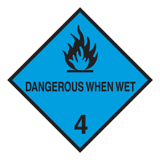 Dangerous When Wet 4 - Dangerous Goods Diamond Sign