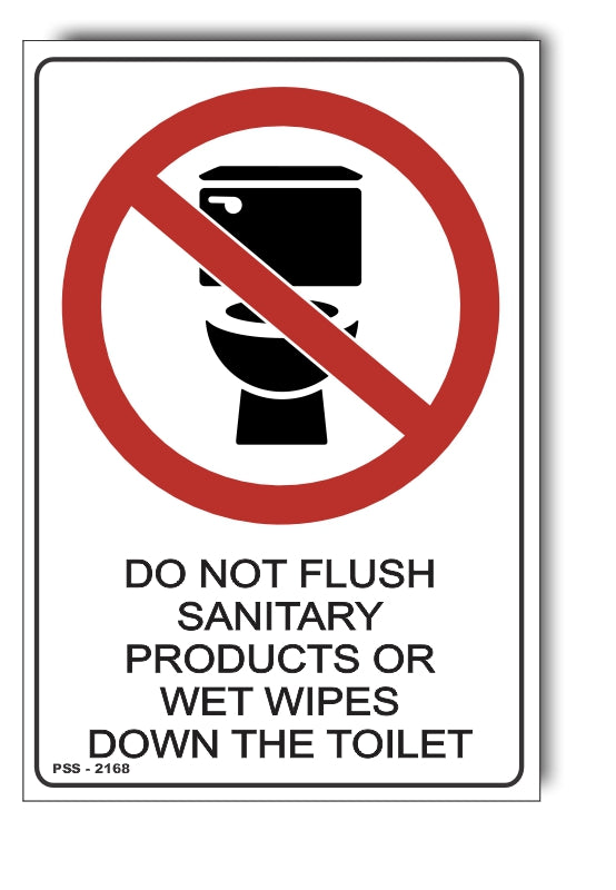 Do Not Flush Products Down Toilet Sign