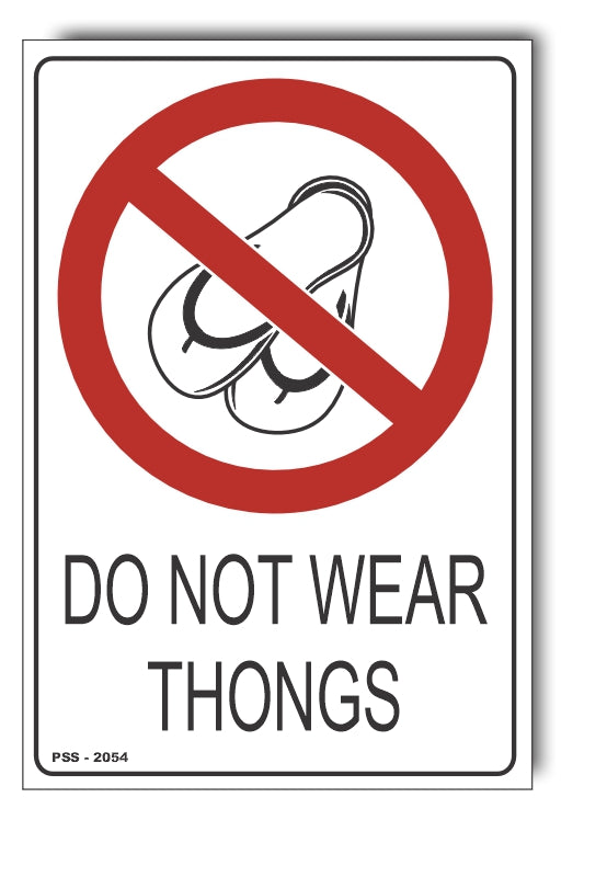 Do Not Wear Thongs - Prohibition Sign