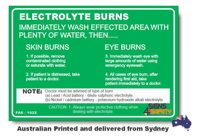 Electrolyte Hazard Sign