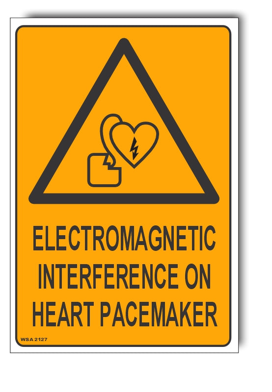 Emf Warning Sign Intermidate Electromagnetic Interference On Heart Pacemaker Warning Sign – Signs4Safety