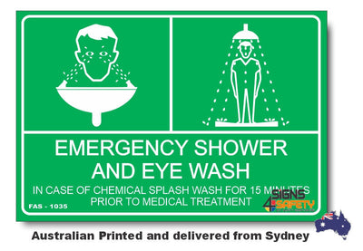 Emergency Shower And Eye Wash Combination Sign