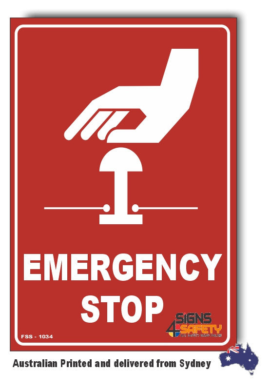 Emergency Stop (Pictogram) Sign