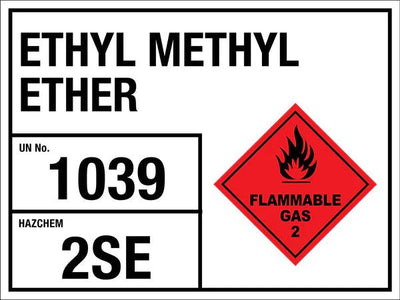 Ethyl Methyl Ether 1039 2SE Sign