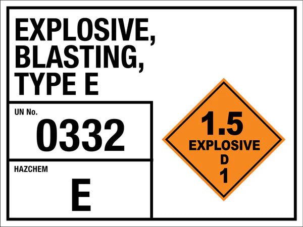 Explosive Blasting Type E 0332 E Sign