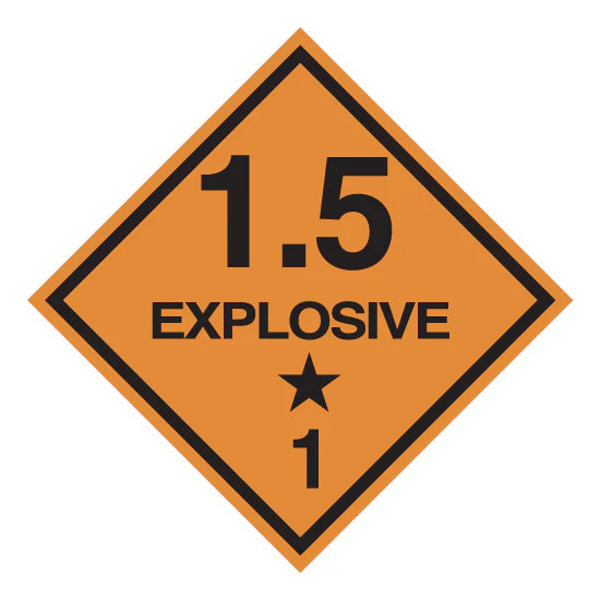 Explosives 1.5 - Dangerous Goods Diamond Sign