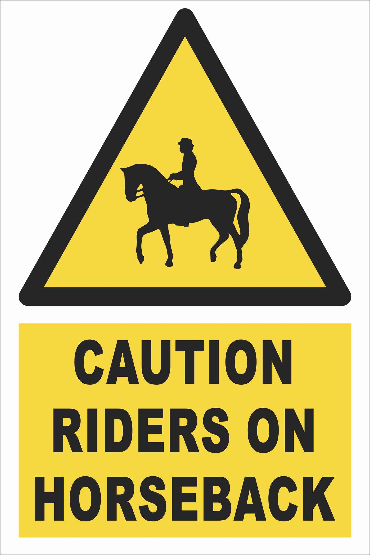 Caution - Riders On Horseback Farm Safety Sign