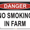 Danger No Smoking In Farm Safety Sign