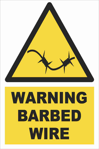 Warning - Barbed Wire Farm Safety Sign