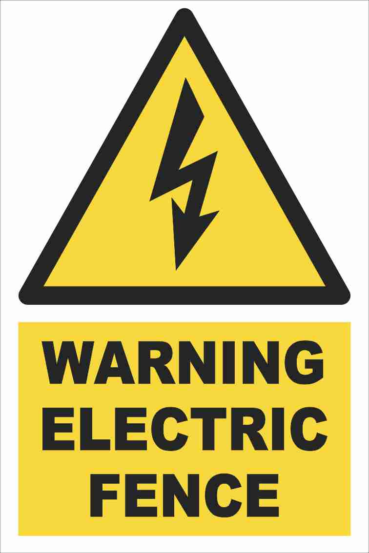 Warning - Electric Fence Farm Safety Sign