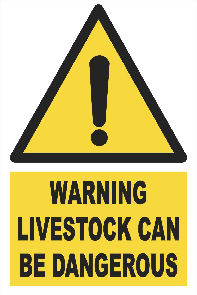 Warning - Livestock Can Be Dangerous Farm Safety Sign