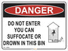 Danger Do Not Enter You Can Suffocate Farm Safety Sign