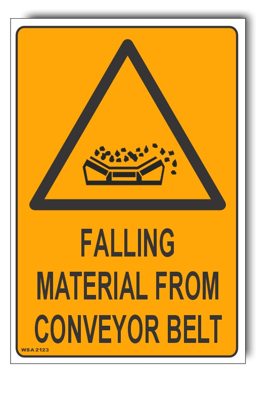 Falling Material From Conveyor Belt Warning Sign