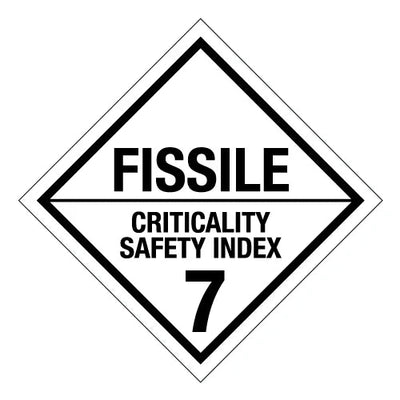 Fissile Goods 7 - Dangerous Goods Diamond Sign