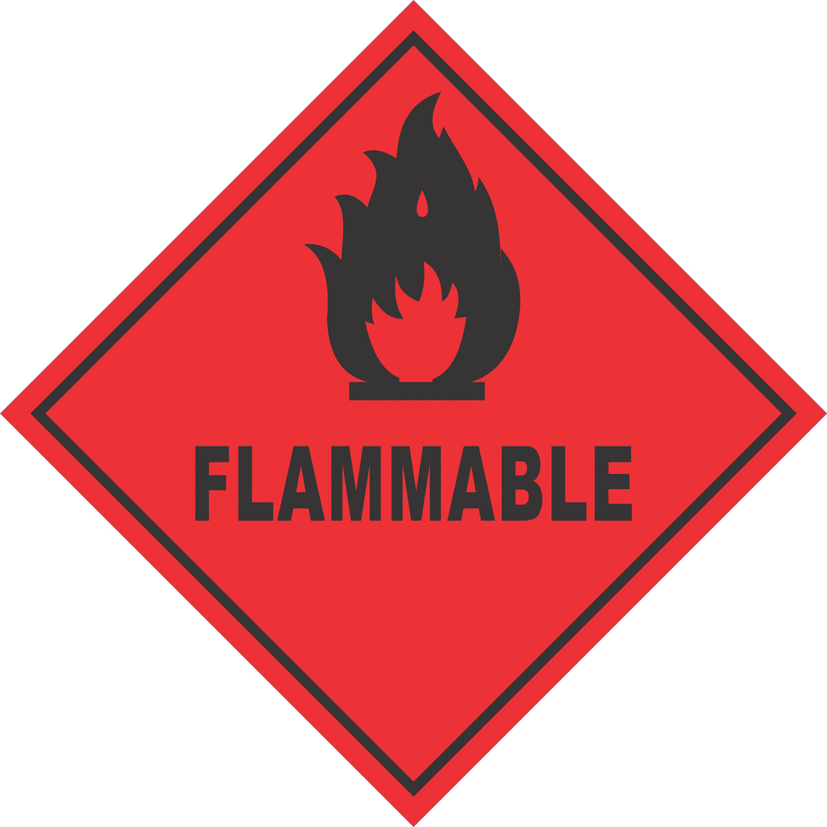 Flammability Sign Flammable - Dangerous Goods Diamond Sign – Signs4Safety