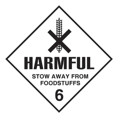 Harmful Stow Away From Foodstuffs 6 - Dangerous Goods Diamond Sign