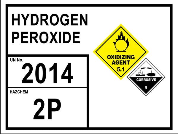 H2o2 Container Storage Sign Hydrogen Peroxide 2014 2P Sign – Signs4Safety