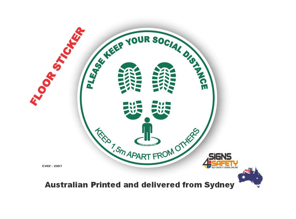 Green - Keep Your Social Distance Floor Marking Sticker -R10 certified ...