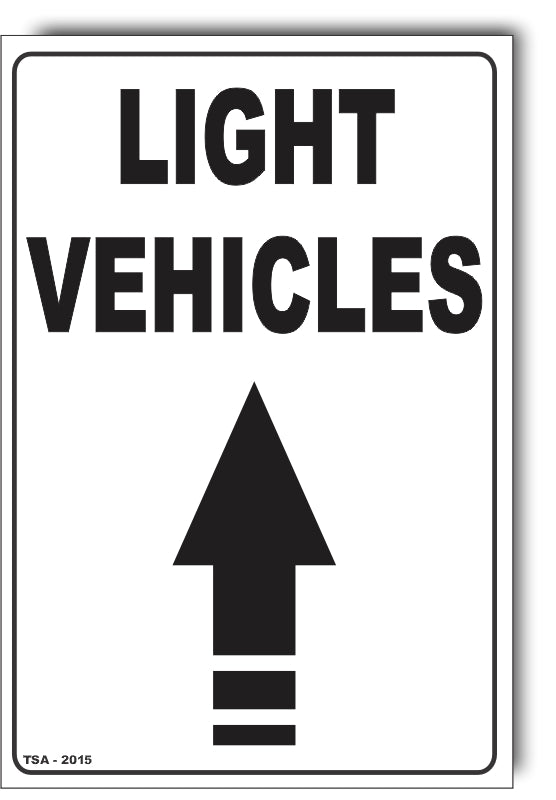 Light Vehicles Up Arrow Sign