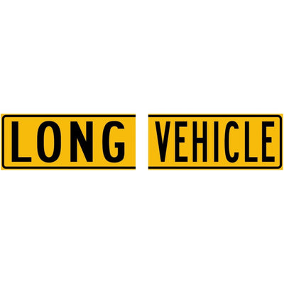 Long Vehicle Sign - 1020mm x 250mm Split In Two Halves