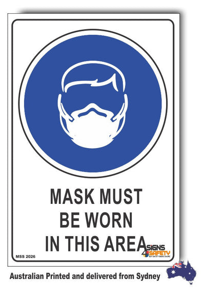 Mask Must Be Worn In This Area Sign