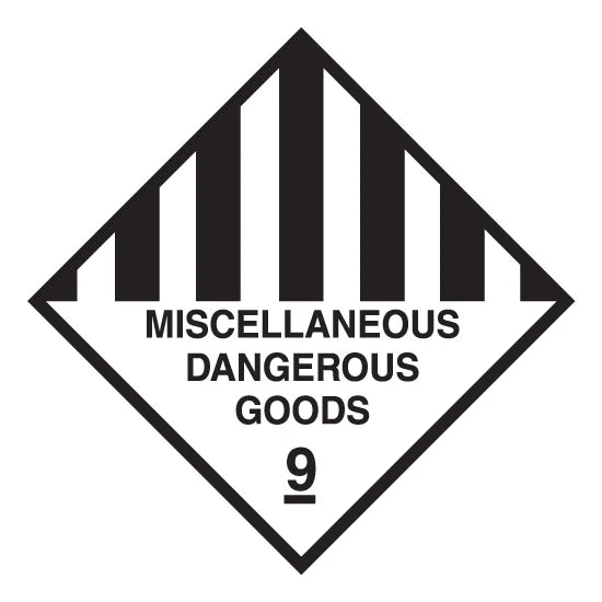 Miscellaneous Goods 9 - Dangerous Goods Diamond Sign