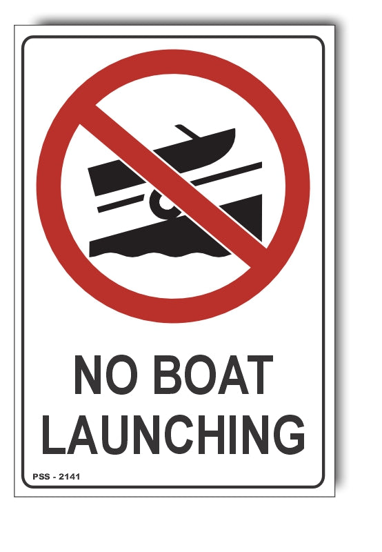 No Boat Launching Sign