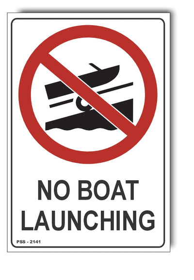 No Boat Launching Sign