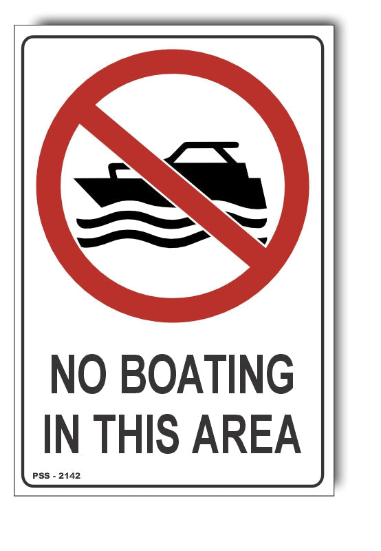 No Boating In This Area Sign