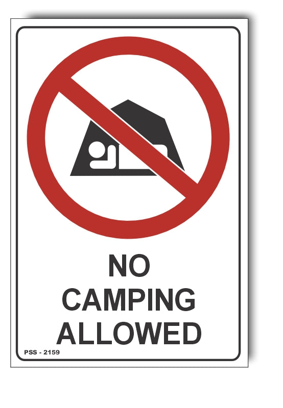 No Camping Allowed Sign