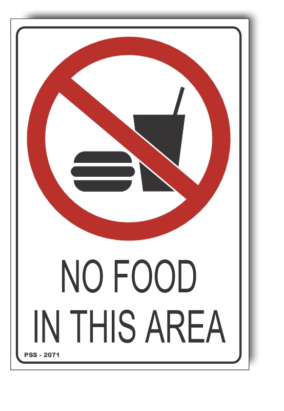 No Food In This Area Sign