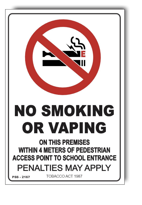 No Smoking Or Vaping Near School Sign