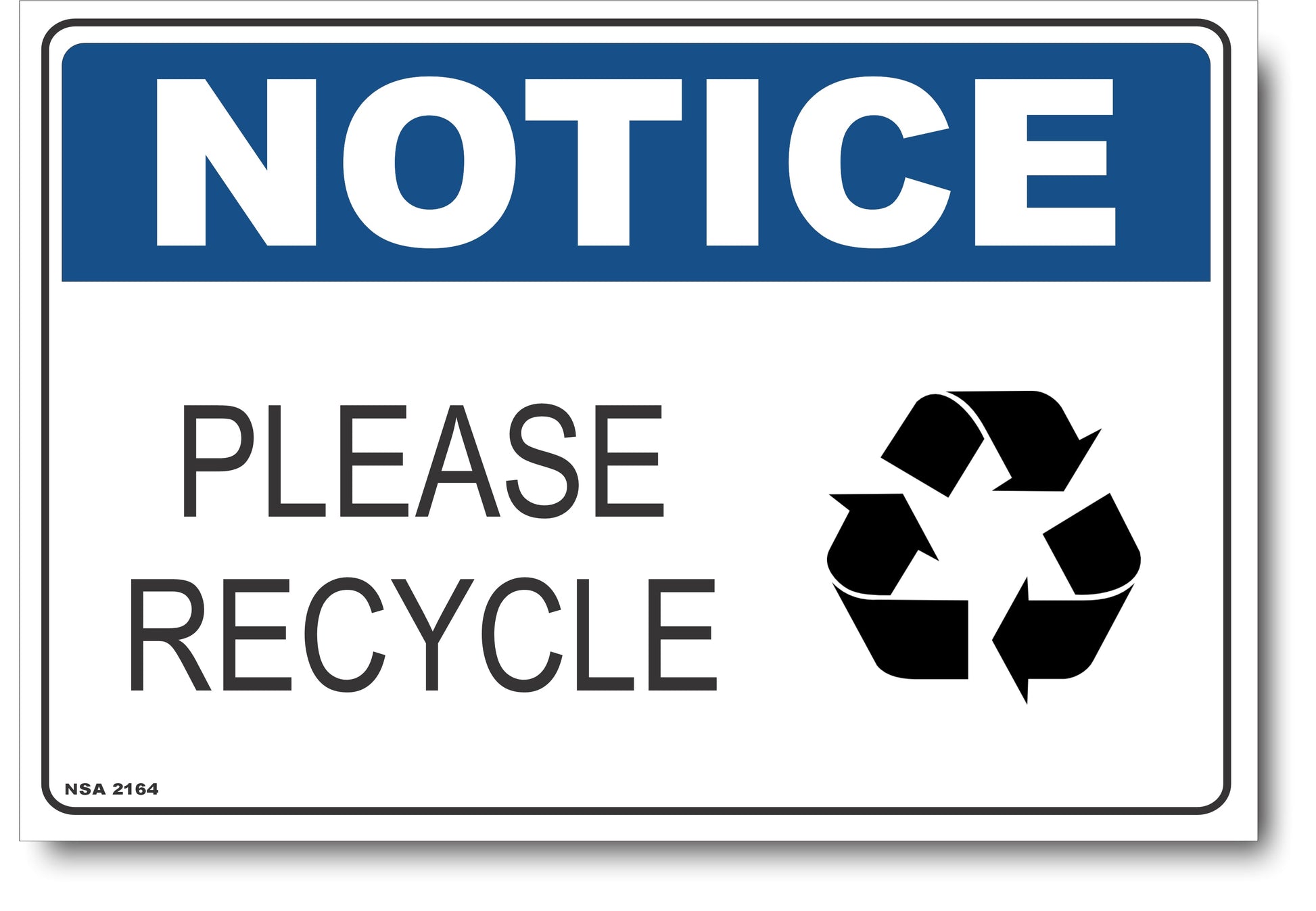 Notice - Please Recycling (Icon) Sign