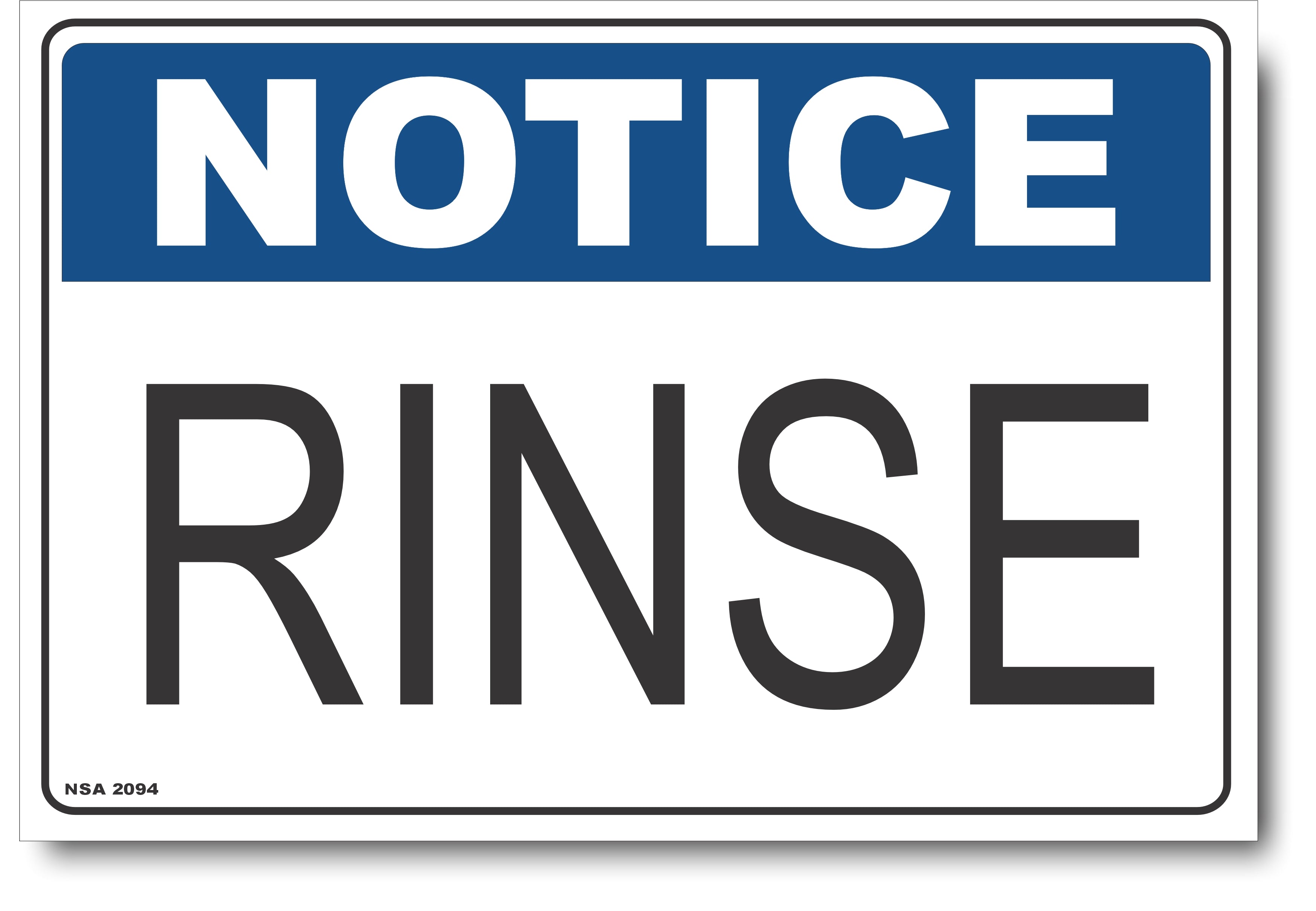 No Rinse Sign Notice - Rinse Sign – Signs4Safety