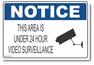Notice - This Area is Under 24 Hour Video Surveillance (Icon) Sign