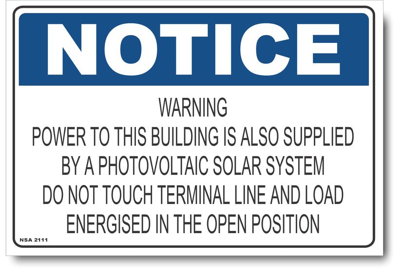 Power This Building Is Also Supplied By Photovoltaic Solar System Sign ...