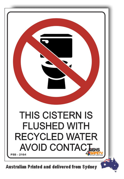 Cistern Flushed With Recycled Water Sign