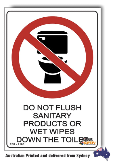 Do Not Flush Products Down Toilet Sign