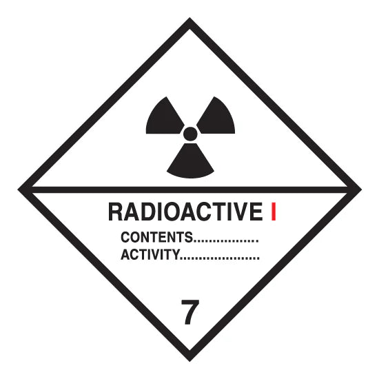 Radioactive 1 - 7 Dangerous Goods Diamond Sign