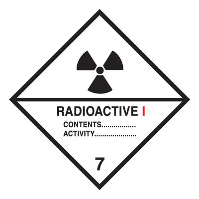 Radioactive 1 - 7 Dangerous Goods Diamond Sign