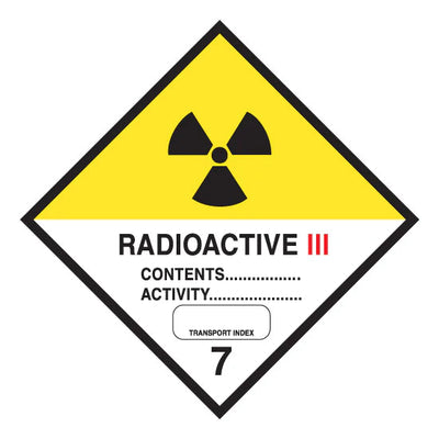 Radioactive 3 - 7 Dangerous Goods Diamond Sign