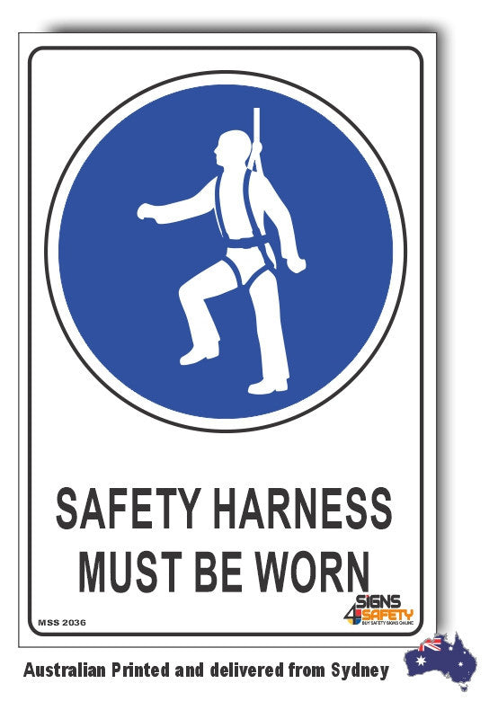 Safety Harness Must Be Worn Sign