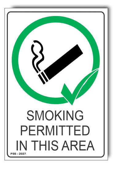 Smoking Permitted In This Area Sign