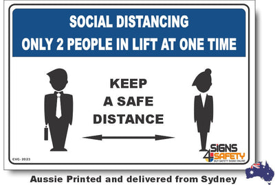 Social Distancing - 2 People In Lift Sign